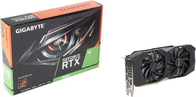 Alt view image 6 of 6 - GIGABYTE GeForce RTX 2060 WINDFORCE 6G Graphics Card, 2 x WINDFORCE Fans, 6GB 192-Bit GDDR6, GV-N2060WF2-6GD Video Card