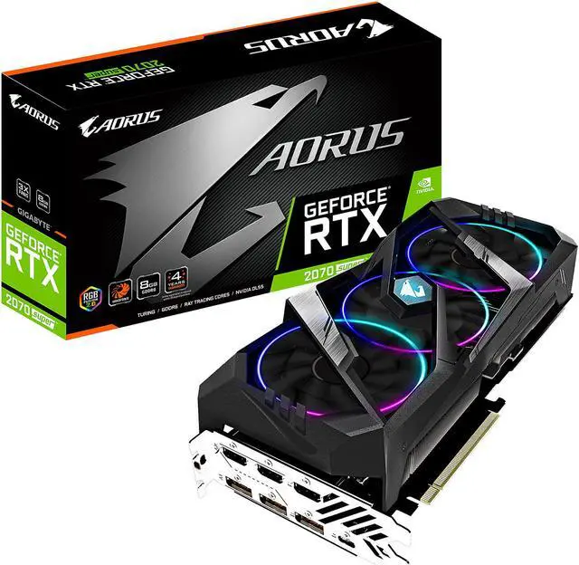 Alt view image 7 of 8 - GIGABYTE AORUS GeForce RTX 2070 Super 8G Graphics Card, WINDFORCE Stack, 8GB 256-Bit GDDR6, GV-N207SAORUS-8GC Video Card