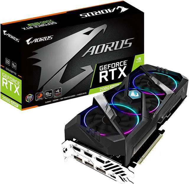 Alt view image 10 of 10 - GIGABYTE AORUS GeForce RTX 2080 Super 8G Graphics Card, WINDFORCE Stack, 8GB 256-Bit GDDR6, GV-N208SAORUS-8GC Video Card