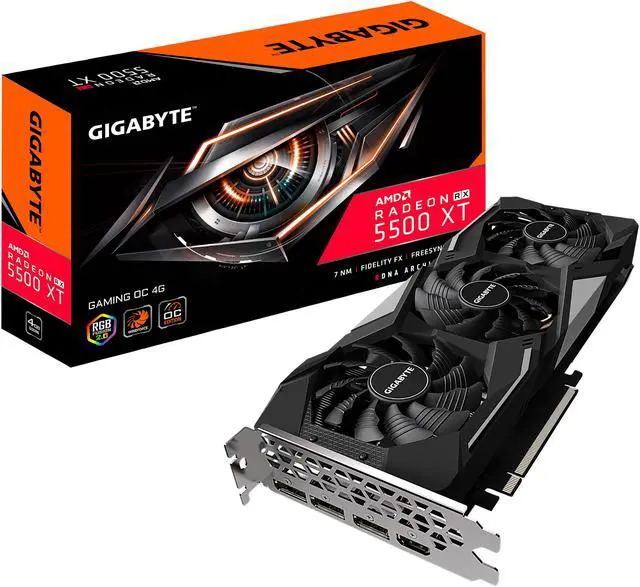 Alt view image 10 of 10 - GIGABYTE Radeon RX 5500 XT 4GB GDDR6 PCI Express 4.0 x16 ATX Graphics Card GV-R55XTGAMING OC-4GD