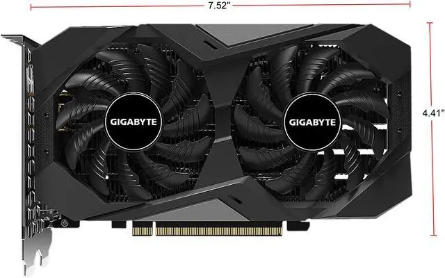 Alt view image 4 of 9 - GIGABYTE GeForce GTX 1650 4GB GDDR6 PCI Express 3.0 x16 ATX Graphics Card GV-N1656WF2OC-4GD
