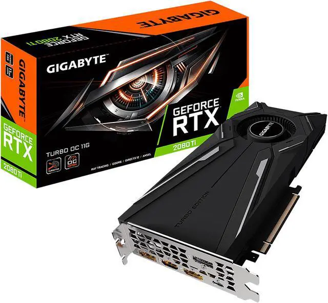 Alt view image 9 of 9 - GIGABYTE GeForce RTX 2080 Ti 11GB GDDR6 PCI Express 3.0 x16 SLI Support ATX Graphics Card GV-N208TTURBO OC-11GC V2