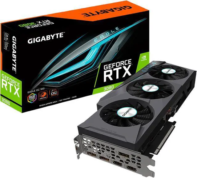 Alt view image 10 of 10 - GIGABYTE GeForce RTX 3080 EAGLE OC 10GB Video Card, GV-N3080EAGLE OC-10GD