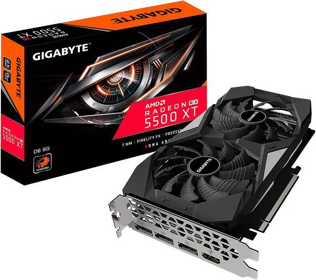 Alt view image 10 of 10 - GIGABYTE Radeon RX 5500 XT 8GB GDDR6 PCI Express 4.0 x8 ATX Graphics Card GV-R55XTD6-8GD