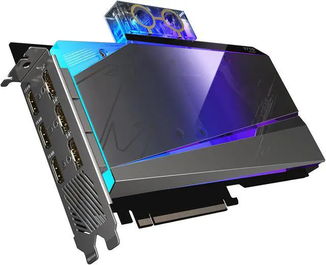 Alt view image 6 of 11 - GIGABYTE AORUS GeForce RTX 3080 XTREME WATERFORCE WB 10G Graphics Card, WATERFORCE Water Block Cooling System, 10GB 320-bit GDDR6X, GV-N3080AORUSX WB-10GD Video Card