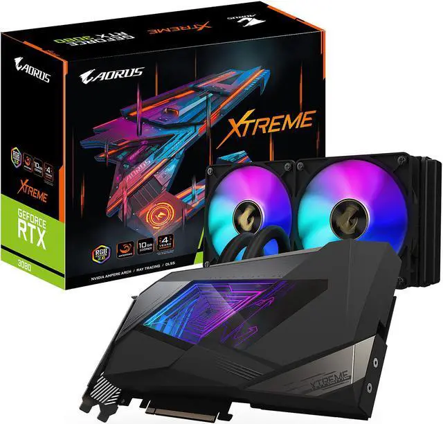 Alt view image 12 of 12 - GIGABYTE AORUS GeForce RTX 3080 XTREME WATERFORCE 10GB Video Card, GV-N3080AORUSX W-10GD