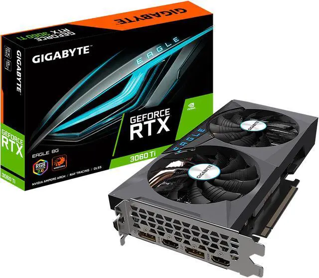 Alt view image 10 of 10 - GIGABYTE Eagle GeForce RTX 3060 Ti 8GB GDDR6 PCI Express 4.0 ATX Graphics Card GV-N306TEAGLE-8GD