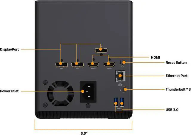 Alt view image 7 of 7 - GIGABYTE AORUS RTX 3090 GAMING BOX eGPU, WATERFORCE All-in-One Cooling System, Thunderbolt 3, GV-N3090IXEB-24GD External Graphics Card
