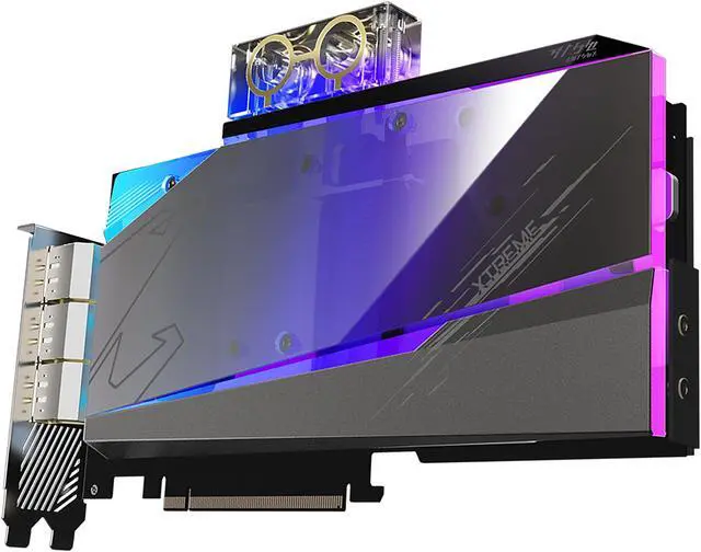 Alt view image 7 of 10 - GIGABYTE AORUS GeForce RTX 3090 XTREME WATERFORCE WB 24G Graphics Card, WATERFORCE Water Block Cooling System, 24GB 384-bit GDDR6X, GV-N3090AORUSX WB-24GD Video Card