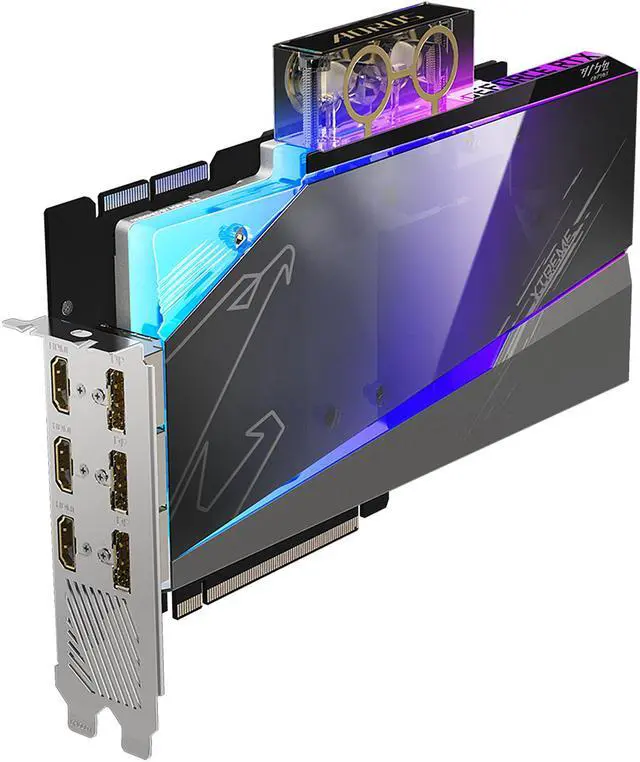 Alt view image 5 of 10 - GIGABYTE AORUS GeForce RTX 3090 XTREME WATERFORCE WB 24G Graphics Card, WATERFORCE Water Block Cooling System, 24GB 384-bit GDDR6X, GV-N3090AORUSX WB-24GD Video Card