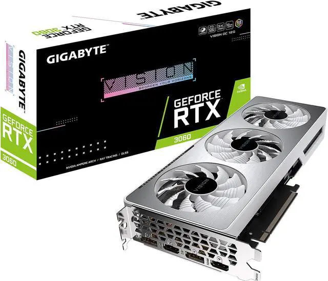 Alt view image 9 of 9 - GIGABYTE GeForce RTX 3060 VISION OC 12G Graphics Card, 3 x WINDFORCE Fans, 12GB 192-bit GDDR6, GV-N3060VISION OC-12GD Video Card