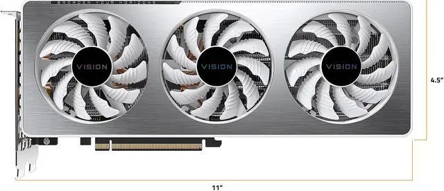 Alt view image 2 of 10 - GIGABYTE GeForce RTX 3060 Ti VISION OC 8G Graphics Card, WINDFORCE 3X Cooling System, 8GB 256-bit GDDR6, GV-N306TVISION OC-8GD Video Card