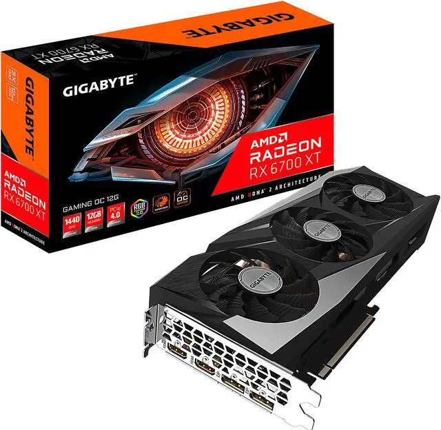 Alt view image 12 of 12 - GIGABYTE Radeon RX 6700 XT GAMING OC 12G Graphics Card, WINDFORCE 3X Cooling System, 12GB 192-bit GDDR6, GV-R67XTGAMING OC-12GD Video Card
