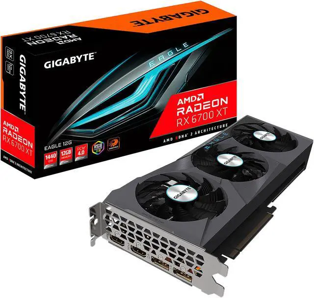 Alt view image 12 of 12 - GIGABYTE Radeon RX 6700 XT EAGLE 12G Graphics Card, WINDFORCE 3X Cooling System, 12GB 192-bit GDDR6, GV-R67XTEAGLE-12GD Video Card