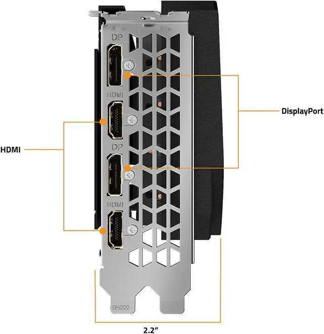 Alt view image 4 of 11 - GIGABYTE AORUS GeForce RTX 3060 Ti ELITE 8G Graphics Card, 3 x WINDFORCE Fans, 8GB 256-bit GDDR6, GV-N306TAORUS E-8GD Video Card