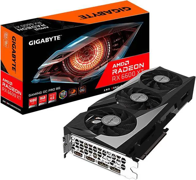 Alt view image 10 of 10 - GIGABYTE Radeon RX 6600 XT GAMING OC PRO 8G Graphics Card, WINDFORCE 3X Cooling System, 8GB 128-bit GDDR6, GV-R66XTGAMINGOC PRO-8GD Video Card