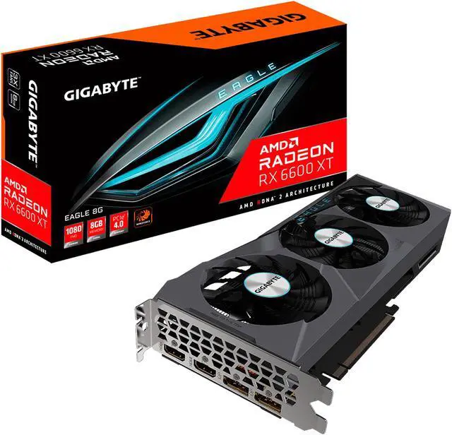 Alt view image 9 of 9 - GIGABYTE Radeon RX 6600 XT EAGLE 8G Graphics Card, WINDFORCE 3X Cooling System, 8GB 128-bit GDDR6, GV-R66XTEAGLE-8GD Video Card