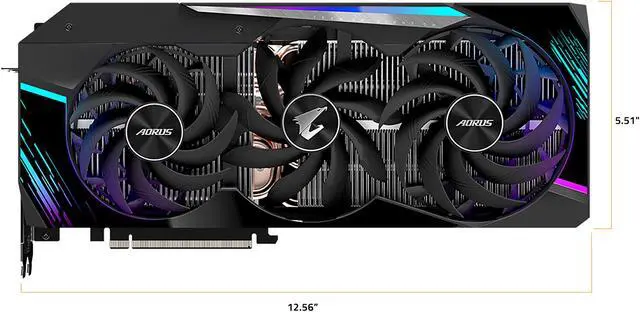 Alt view image 2 of 10 - GIGABYTE AORUS GeForce RTX 3090 MASTER 24G (rev. 2.0) Graphics Card, Max Covered Cooling, 24GB 384-bit GDDR6X, GV-N3090AORUS M-24GD REV2.0 Video Card