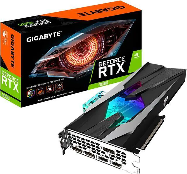 Alt view image 10 of 10 - GIGABYTE GeForce RTX 3080 GAMING OC WATERFORCE WB 10G (rev2.0) Graphics Card, WATERFORCE Water Block Cooling System, 10GB 320-bit GDDR6X, GV-N3080GAMINGOC WB-10GD Rev2.0 Video Card (LHR)