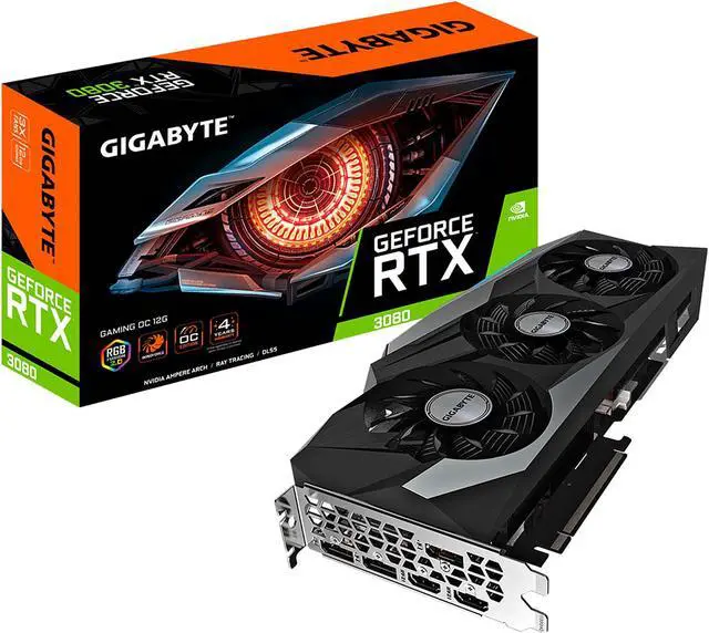 Alt view image 10 of 10 - GIGABYTE GeForce RTX 3080 GAMING OC 12G Graphics Card, 3 x WINDFORCE Fans, 12GB 384-bit GDDR6X, GV-N3080GAMING OC-12GD Video Card