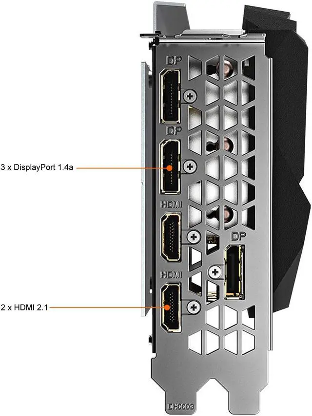 Alt view image 6 of 10 - GIGABYTE GeForce RTX 3080 GAMING OC 12G Graphics Card, 3 x WINDFORCE Fans, 12GB 384-bit GDDR6X, GV-N3080GAMING OC-12GD Video Card