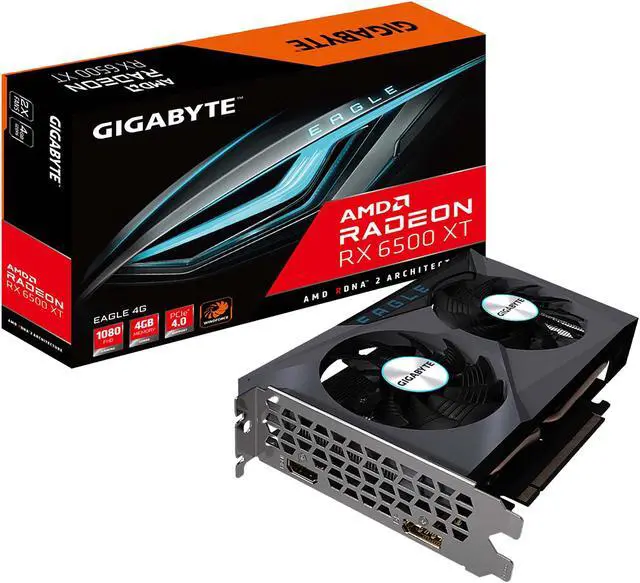 Alt view image 10 of 10 - GIGABYTE Eagle Radeon RX 6500 XT 4GB GDDR6 PCI Express 4.0 ATX Graphics Card GV-R65XTEAGLE-4GD