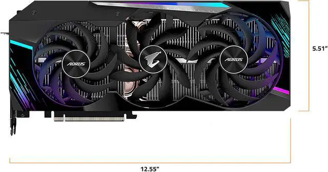 Alt view image 2 of 11 - GIGABYTE AORUS GeForce RTX 3080 12GB GDDR6X PCI Express 4.0 ATX Graphics Card GV-N3080AORUS M-12GD