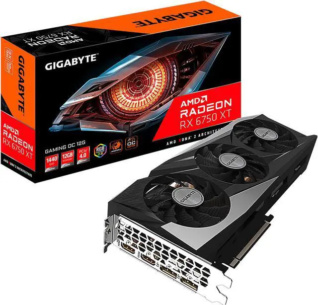 Alt view image 12 of 12 - GIGABYTE Gaming OC Radeon RX 6750 XT 12GB GDDR6 PCI Express 4.0 ATX Graphics Card GV-R675XTGAMING OC-12GD