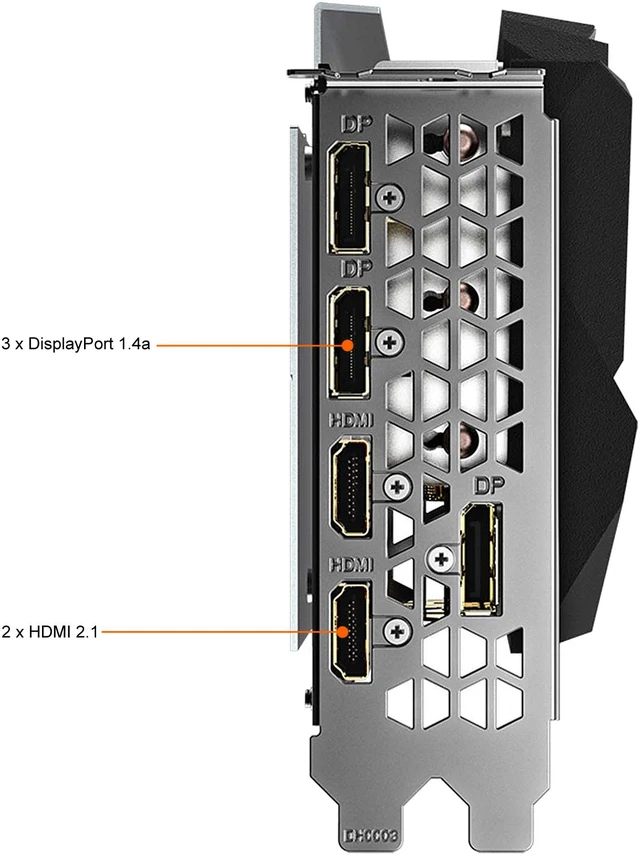 Alt view image 7 of 10 - GIGABYTE GeForce RTX 3080 GAMING OC 12G Graphics Card, 3 x WINDFORCE Fans, 12GB 384-bit GDDR6X, GV-N3080GAMING OC-12GD Video Card