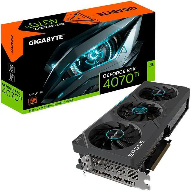 Alt view image 10 of 10 - GIGABYTE GeForce RTX 4070 Ti EAGLE 12G Graphics Card, 3x WINDFORCE Fans, 12GB 192-bit GDDR6X, GV-N407TEAGLE-12GD Video Card