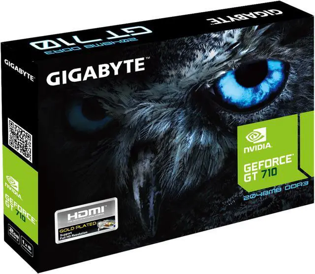 Alt view image 7 of 8 - GIGABYTE GeForce GT 710 2GB GDDR3 PCI Express 2.0 x8 ATX Video Card GV-N710D3-2GL REV2.0