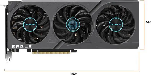 Alt view image 8 of 10 - GIGABYTE GeForce RTX 4060 Ti EAGLE OC 8G Graphics Card, 3x WINDFORCE Fans, 8GB 128-bit GDDR6, GV-N406TEAGLE OC-8GD Video Card