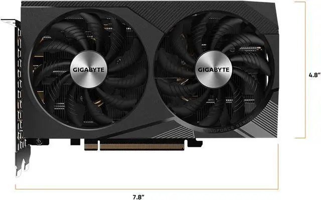 Alt view image 8 of 8 - GIGABYTE GeForce RTX 3060 GAMING OC 8G (rev. 2.0) Graphics Card, 2x WINDFORCE Fans, 8GB 128-bit GDDR6, GV-N3060GAMING OC-8GD Rev2.0 Video Card