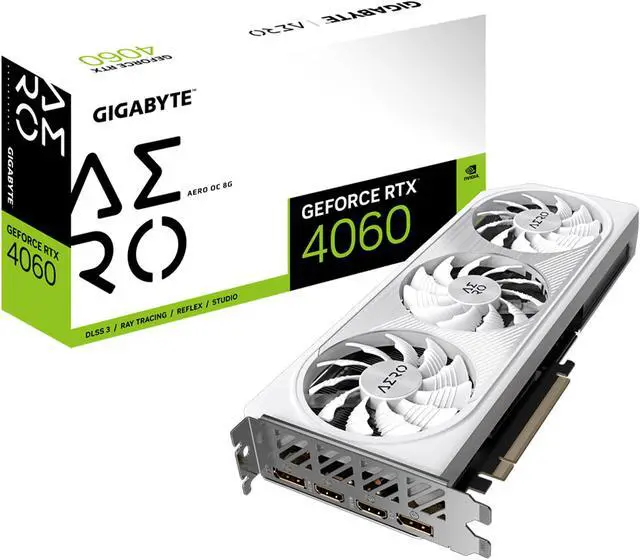 Alt view image 10 of 10 - GIGABYTE GeForce RTX 4060 AERO OC 8G Graphics Card, 3x WINDFORCE Fans, 8GB 128-bit GDDR6, GV-N4060AERO OC-8GD Video Card