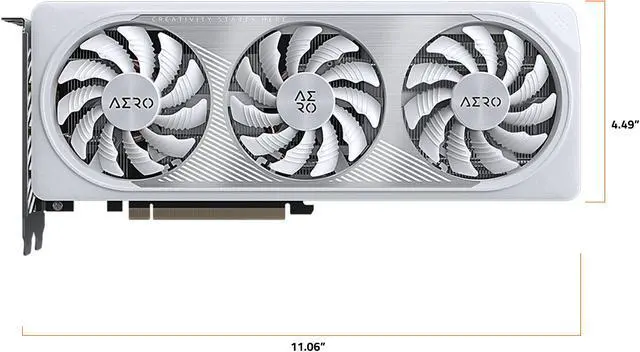 Alt view image 8 of 10 - GIGABYTE GeForce RTX 4060 AERO OC 8G Graphics Card, 3x WINDFORCE Fans, 8GB 128-bit GDDR6, GV-N4060AERO OC-8GD Video Card