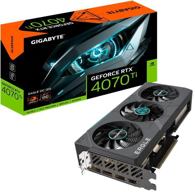 Alt view image 10 of 10 - GIGABYTE GeForce RTX 4070 Ti EAGLE OC 12G (rev. 2.0) Graphics Card, 3x WINDFORCE Fans, 12GB 192-bit GDDR6X, GV-N407TEAGLE OC-12GD Rev2.0 Video Card