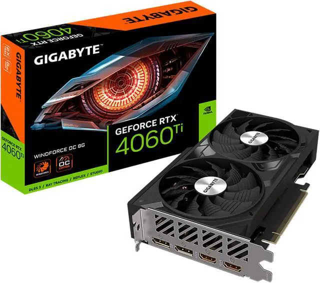 Alt view image 3 of 10 - GIGABYTE GeForce RTX 4060 Ti WINDFORCE OC 8G Graphics Card, 2x WINDFORCE Fans, 8GB 128-bit GDDR6, GV-N406TWF2OC-8GD Video Card