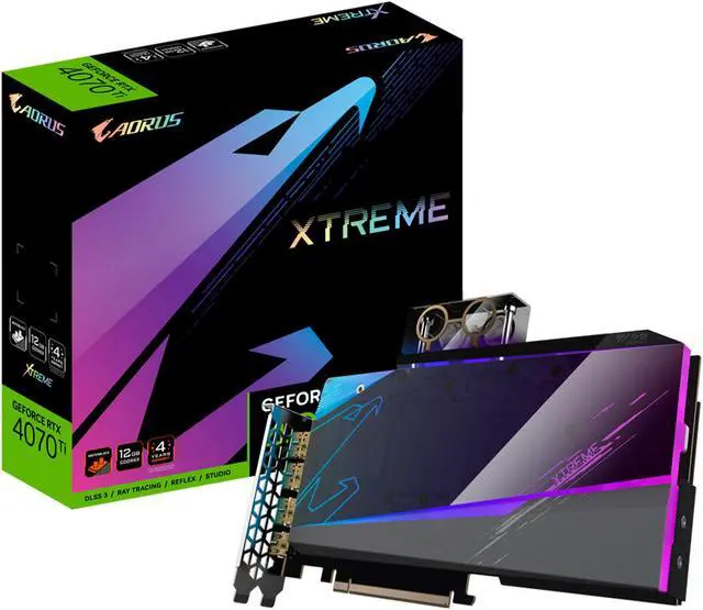 Alt view image 10 of 10 - GIGABYTE AORUS GeForce RTX 4070 Ti 12GB XTREME WATERFORCE WB Graphics Card, WATERFORCE Water Block Cooling System, 12GB 192-bit GDDR6X, GV-N407TAORUSX WB-12GD Video Card