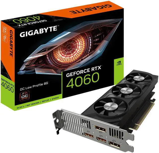 Alt view image 8 of 8 - GIGABYTE GeForce RTX 4060 OC Low Profile 8G Graphics Card, 3x WINDFORCE Fans, 8GB 128-bit GDDR6, GV-N4060OC-8GL Graphics Card
