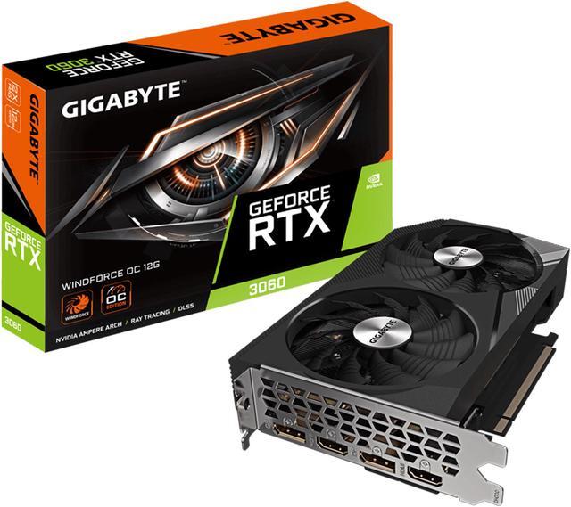 Alt view image 8 of 8 - GIGABYTE WINDFORCE OC GeForce RTX 3060 12GB GDDR6 PCI Express 4.0 x16 ATX Graphics Card GV-N3060WF2OC-12GD REV2.0