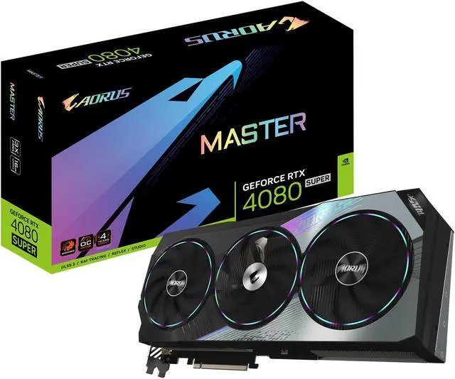 Alt view image 8 of 8 - GIGABYTE AORUS GeForce RTX 4080 SUPER MASTER 16G Graphics Card, 3x WINDFORCE Fans, 16GB 256-bit GDDR6X, GV-N408SAORUS M-16GD Video Card