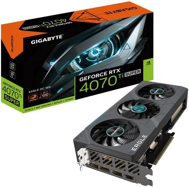 Alt view image 7 of 7 - GIGABYTE GeForce RTX 4070 Ti SUPER EAGLE OC 16G Graphics Card, 3x WINDFORCE Fans, 16GB 256-bit GDDR6X, GV-N407TSEAGLE OC-16GD Video Card