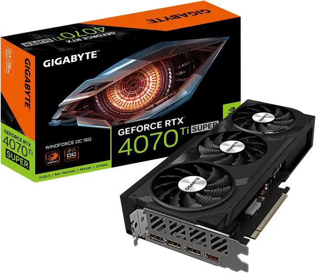 Alt view image 8 of 8 - GIGABYTE GeForce RTX 4070 Ti SUPER WINDFORCE OC 16G Graphics Card, 3x WINDFORCE Fans, 16GB 256-bit GDDR6X, GV-N407TSWF3OC-16GD Video Card
