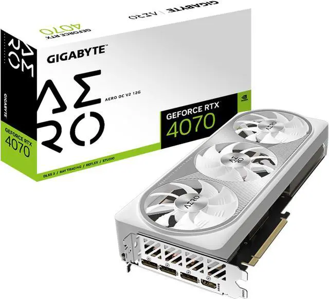 Alt view image 8 of 8 - GIGABYTE GeForce RTX 4070 AERO OC V2 12G Graphics Card, 3x WINDFORCE Fans, 12GB 192-bit GDDR6X, GV-N4070AERO OCV2-12GD Video Card