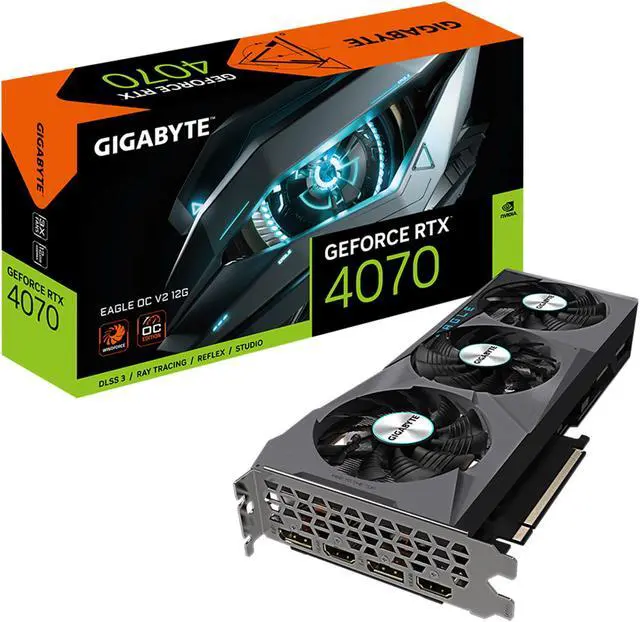 Alt view image 6 of 6 - GIGABYTE GeForce RTX 4070 EAGLE OC V2 12G Graphics Card, 3x WINDFORCE Fans, 12GB 192-bit GDDR6X, GV-N4070EAGLE OCV2-12GD Video Card