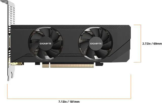 Alt view image 5 of 7 - GIGABYTE GeForce RTX 3050 OC Low Profile 6G Graphics Card, 2x WINDFORCE Fans, 6GB GDDR6 96-bit GDDR6, GV-N3050OC-6GL Graphics Card