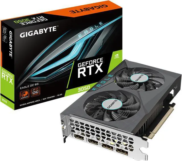Alt view image 7 of 7 - GIGABYTE GeForce RTX 3050 EAGLE OC 6G Graphics Card, 2x WINDFORCE Fans, 6GB GDDR6 96-bit GDDR6, GV-N3050EAGLE OC-6GD Video Card