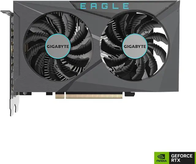 Alt view image 2 of 7 - GIGABYTE GeForce RTX 3050 EAGLE OC 6G Graphics Card, 2x WINDFORCE Fans, 6GB GDDR6 96-bit GDDR6, GV-N3050EAGLE OC-6GD Video Card