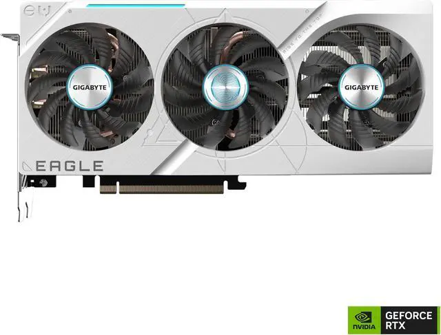 Alt view image 2 of 8 - GIGABYTE GeForce RTX 4070 SUPER EAGLE OC ICE 12G Graphics Card, 3x WINDFORCE Fans, 12GB 192-bit GDDR6X, GV-N407SEAGLEOC ICE-12GD Video Card