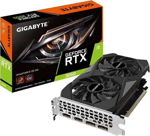 Alt view image 7 of 7 - GIGABYTE WINDFORCE GeForce RTX 3050 6GB GDDR6 PCI Express 4.0 x8 ATX Graphics Card GV-N3050WF2OC-6GD
